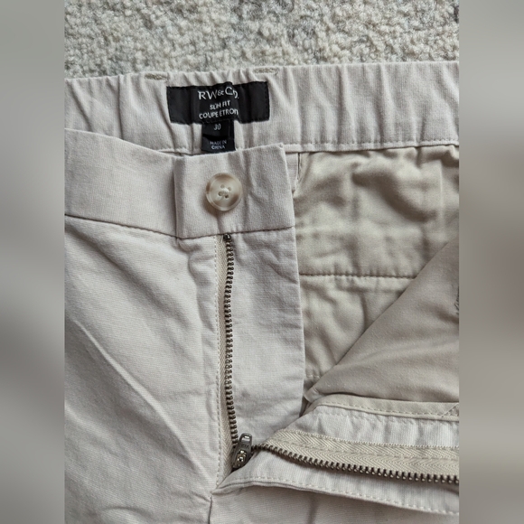 RW&Co. Men's slim fit chino pants, size 30 beige tan camel light work office - Picture 7 of 10
